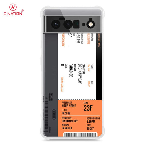 Google Pixel 6 Pro Cover - Personalised Boarding Pass Ticket Series - 5 Designs - Clear Phone Case - Soft Silicon Borders