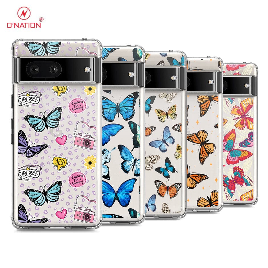 Google Pixel 7 Cover - O'Nation Butterfly Dreams Series - 9 Designs - Clear Phone Case - Soft Silicon Borders