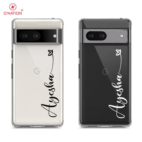 Google Pixel 7 Cover - Personalised Name Series - 8 Designs - Clear Phone Case - Soft Silicon Borders