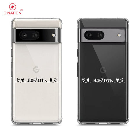 Google Pixel 7 Cover - Personalised Name Series - 8 Designs - Clear Phone Case - Soft Silicon Borders