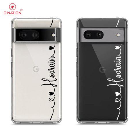 Google Pixel 7 Cover - Personalised Name Series - 8 Designs - Clear Phone Case - Soft Silicon Borders