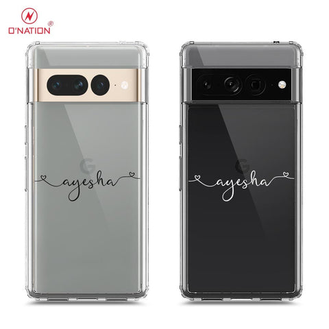 Google Pixel 7 Pro Cover - Personalised Name Series - 8 Designs - Clear Phone Case - Soft Silicon Borders