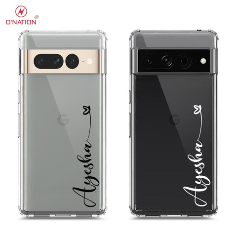 Google Pixel 7 Pro Cover - Personalised Name Series - 8 Designs - Clear Phone Case - Soft Silicon Borders