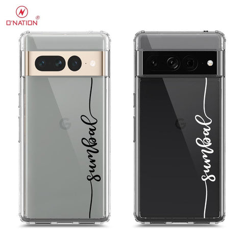 Google Pixel 7 Pro Cover - Personalised Name Series - 8 Designs - Clear Phone Case - Soft Silicon Borders