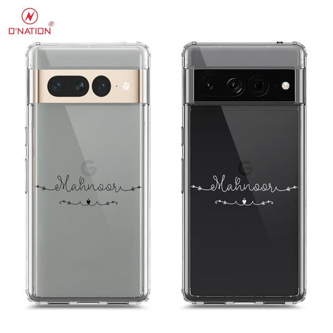 Google Pixel 7 Pro Cover - Personalised Name Series - 8 Designs - Clear Phone Case - Soft Silicon Borders