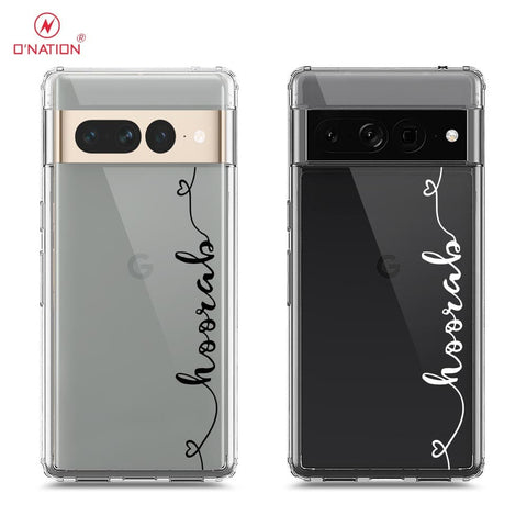 Google Pixel 7 Pro Cover - Personalised Name Series - 8 Designs - Clear Phone Case - Soft Silicon Borders