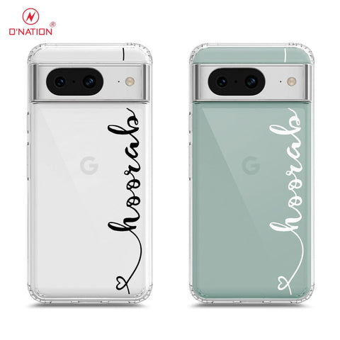 Google Pixel 8 Cover - Personalised Name Series - 8 Designs - Clear Phone Case - Soft Silicon Borders