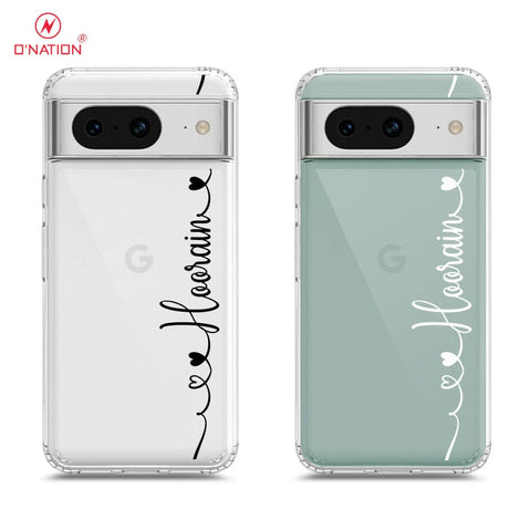 Google Pixel 8 Cover - Personalised Name Series - 8 Designs - Clear Phone Case - Soft Silicon Borders