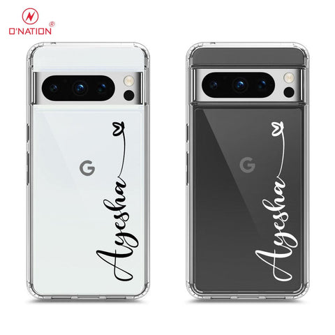 Google Pixel 8 Pro Cover - Personalised Name Series - 8 Designs - Clear Phone Case - Soft Silicon Borders