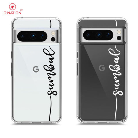 Google Pixel 8 Pro Cover - Personalised Name Series - 8 Designs - Clear Phone Case - Soft Silicon Borders