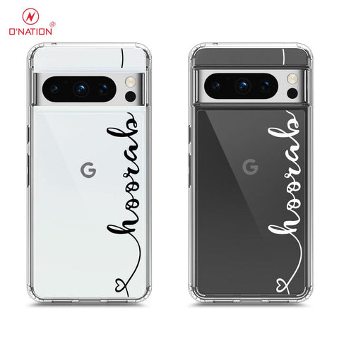 Google Pixel 8 Pro Cover - Personalised Name Series - 8 Designs - Clear Phone Case - Soft Silicon Borders