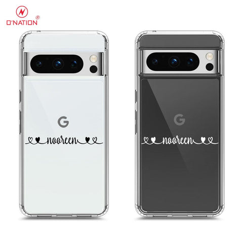 Google Pixel 8 Pro Cover - Personalised Name Series - 8 Designs - Clear Phone Case - Soft Silicon Borders