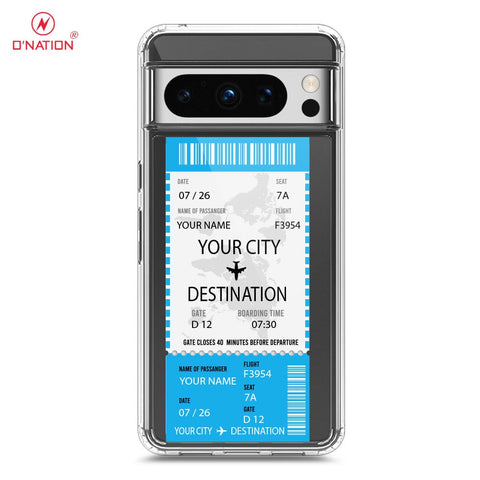 Google Pixel 8 Pro Cover - Personalised Boarding Pass Ticket Series - 5 Designs - Clear Phone Case - Soft Silicon Borders