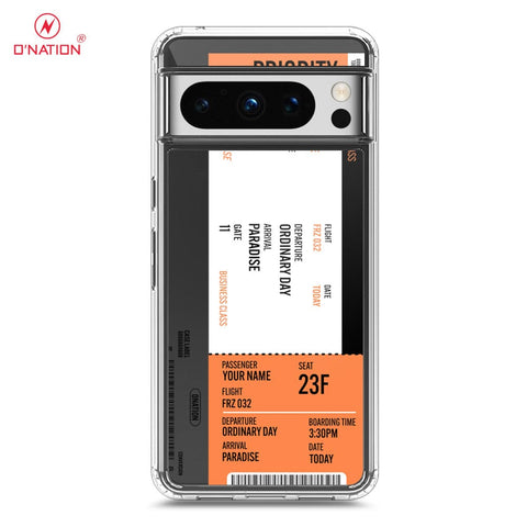 Google Pixel 8 Pro Cover - Personalised Boarding Pass Ticket Series - 5 Designs - Clear Phone Case - Soft Silicon Borders