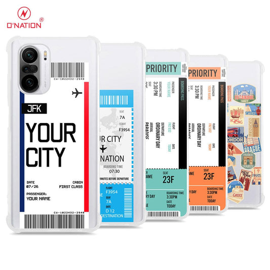 Xiaomi Poco F3 Cover - Personalised Boarding Pass Ticket Series - 5 Designs - Clear Phone Case - Soft Silicon Borders