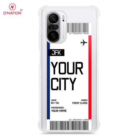 Xiaomi Poco F3 Cover - Personalised Boarding Pass Ticket Series - 5 Designs - Clear Phone Case - Soft Silicon Borders
