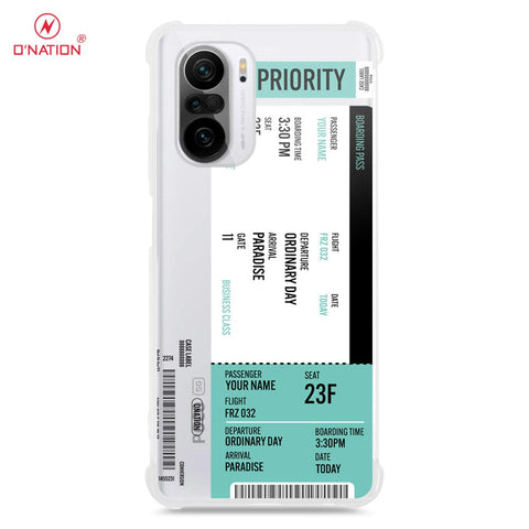 Xiaomi Poco F3 Cover - Personalised Boarding Pass Ticket Series - 5 Designs - Clear Phone Case - Soft Silicon Borders