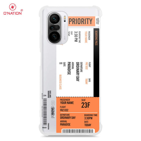 Xiaomi Poco F3 Cover - Personalised Boarding Pass Ticket Series - 5 Designs - Clear Phone Case - Soft Silicon Borders