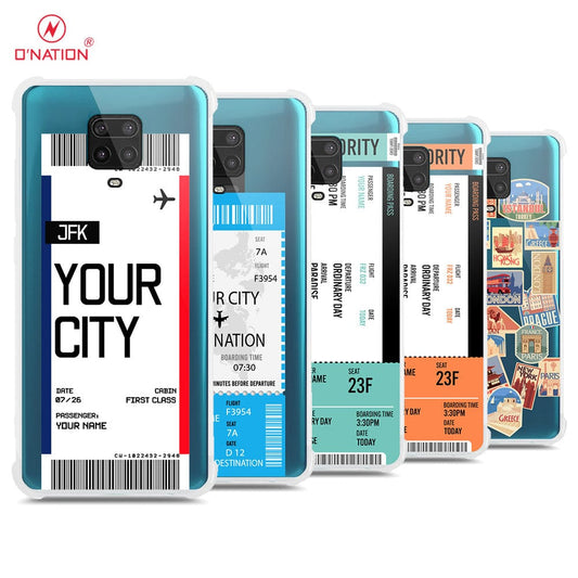 Xiaomi Poco M2 Pro Cover - Personalised Boarding Pass Ticket Series - 5 Designs - Clear Phone Case - Soft Silicon Borders