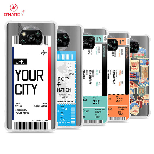 Xiaomi Poco X3 Pro Cover - Personalised Boarding Pass Ticket Series - 5 Designs - Clear Phone Case - Soft Silicon Borders