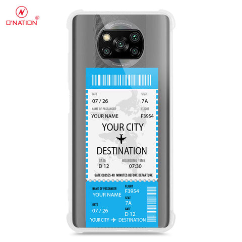 Xiaomi Poco X3 Pro Cover - Personalised Boarding Pass Ticket Series - 5 Designs - Clear Phone Case - Soft Silicon Borders