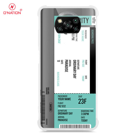 Xiaomi Poco X3 Pro Cover - Personalised Boarding Pass Ticket Series - 5 Designs - Clear Phone Case - Soft Silicon Borders