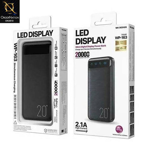 Power Bank WK MINRE 20000mAh 2.1A - Black WP-163