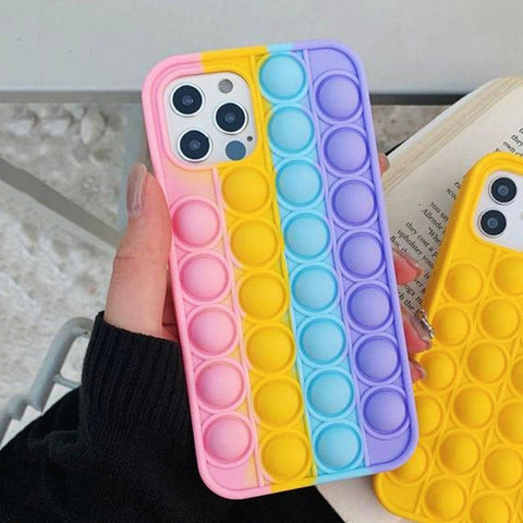 iPhone 11 Cover - Pink - Trendy Fidget Stress Relief Bubble Soft Case