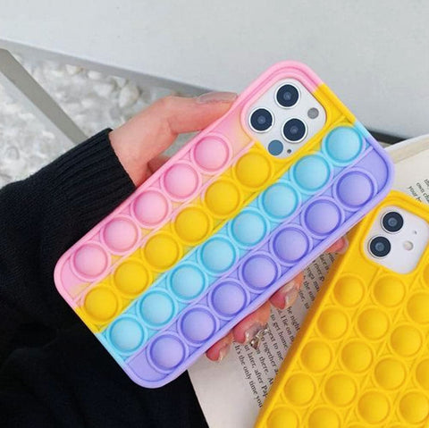 iPhone 11 Cover - Pink - Trendy Fidget Stress Relief Bubble Soft Case