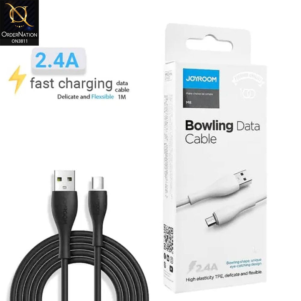 Joyroom M8 Bowling Data USB Cable With Lightening Connector (1M-2.4A) – Black