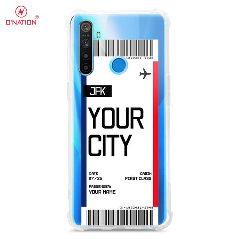 Realme 5i Cover - Personalised Boarding Pass Ticket Series - 5 Designs - Clear Phone Case - Soft Silicon Borders