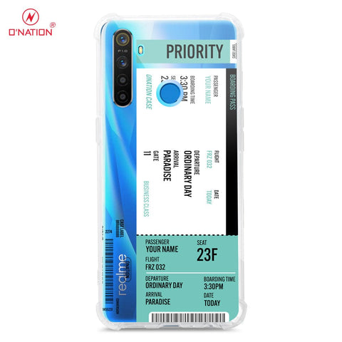 Realme 5i Cover - Personalised Boarding Pass Ticket Series - 5 Designs - Clear Phone Case - Soft Silicon Borders