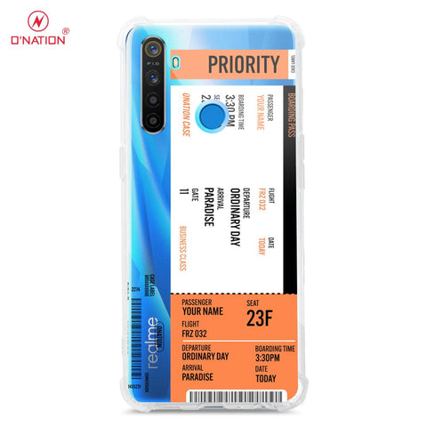 Realme 5i Cover - Personalised Boarding Pass Ticket Series - 5 Designs - Clear Phone Case - Soft Silicon Borders