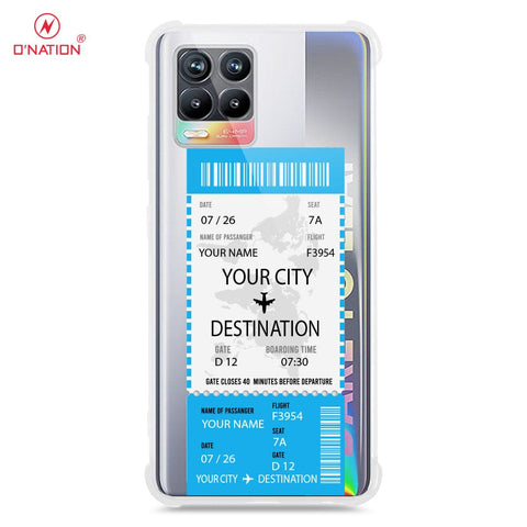 Realme 8 Cover - Personalised Boarding Pass Ticket Series - 5 Designs - Clear Phone Case - Soft Silicon Borders