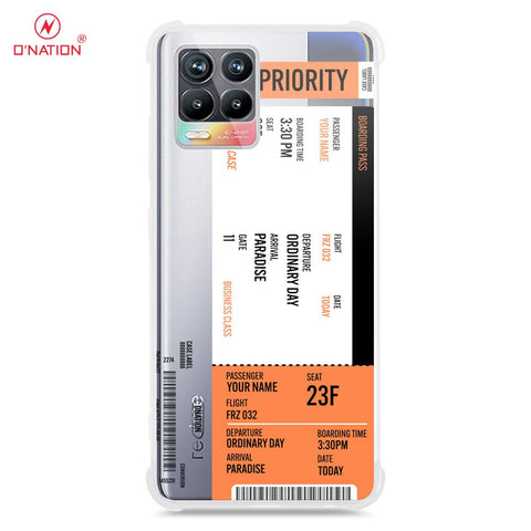 Realme 8 Cover - Personalised Boarding Pass Ticket Series - 5 Designs - Clear Phone Case - Soft Silicon Borders