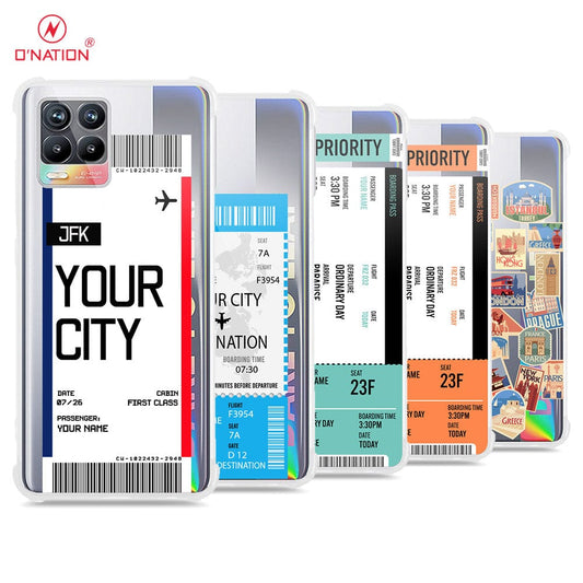Realme 8 Pro Cover - Personalised Boarding Pass Ticket Series - 5 Designs - Clear Phone Case - Soft Silicon Borders