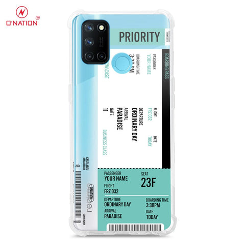 Realme C17 Cover - Personalised Boarding Pass Ticket Series - 5 Designs - Clear Phone Case - Soft Silicon Borders