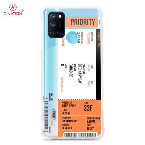 Realme C17 Cover - Personalised Boarding Pass Ticket Series - 5 Designs - Clear Phone Case - Soft Silicon Borders