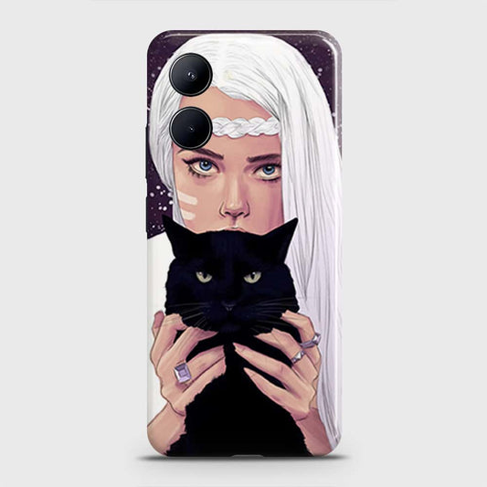 Realme C33 Cover - Trendy Wild Black Cat Printed Hard Case with Life Time Colors Guarantee