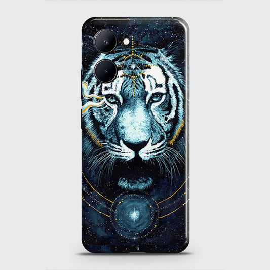 Realme C33 Cover - Vintage Galaxy Tiger Printed Hard Case with Life Time Colors Guarantee