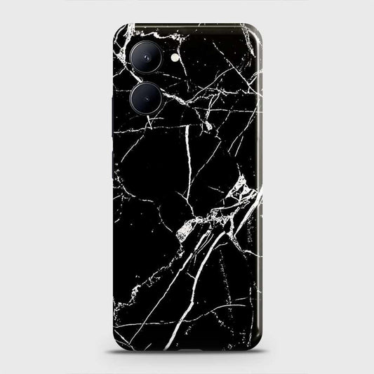 Realme C33 Cover - Black Modern Classic Marble Printed Hard Case with Life Time Colors Guarantee