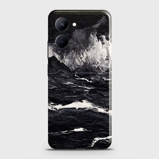 Realme C33 Cover - Black Ocean Marble Trendy Printed Hard Case with Life Time Colors Guarantee
