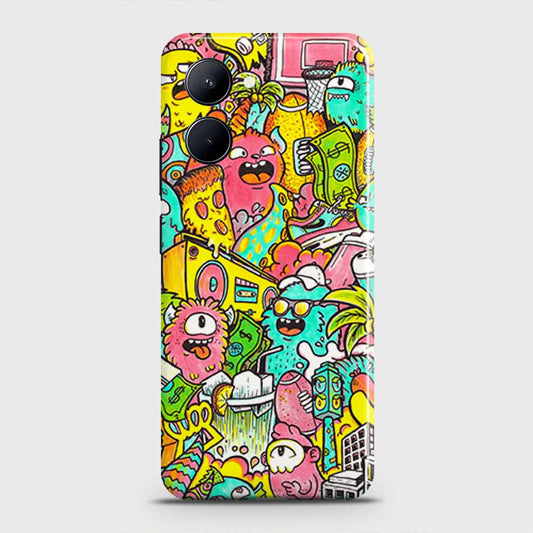 Realme C33 Cover - Candy Colors Trendy Sticker Collage Printed Hard Case with Life Time Colors Guarantee