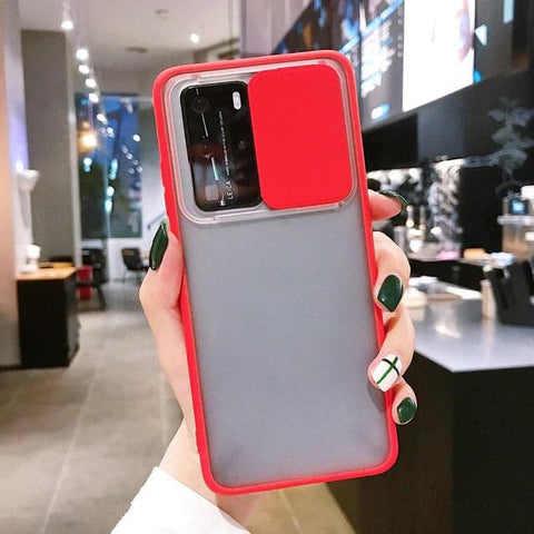 Translucent Matte Shockproof Camera Slide Protection Case For Infinix Hot 8, Hot 8 lite, Hot 9, Hot 9 play, Techno Spark 4, Huawei Y6p
