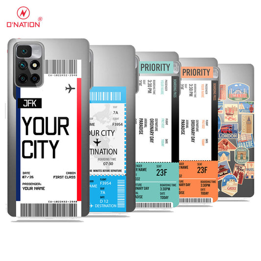 Xiaomi Redmi 10 Cover - Personalised Boarding Pass Ticket Series - 5 Designs - Clear Phone Case - Soft Silicon Borders