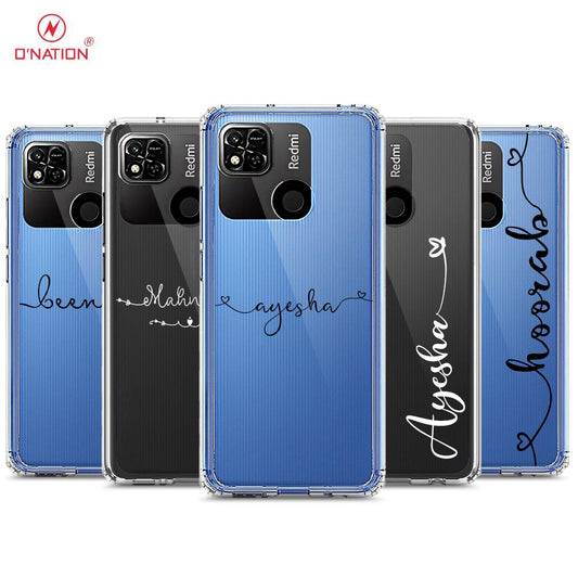 Xiaomi Redmi 10A  Cover - Personalised Name Series - 8 Designs - Clear Phone Case - Soft Silicon Borders
