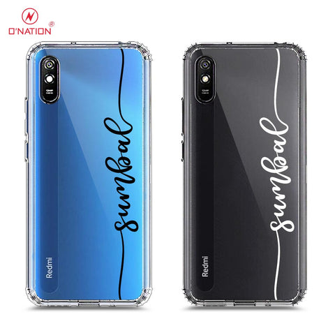 Xiaomi Redmi 9A  Cover - Personalised Name Series - 8 Designs - Clear Phone Case - Soft Silicon Borders