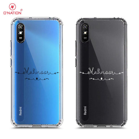 Xiaomi Redmi 9A  Cover - Personalised Name Series - 8 Designs - Clear Phone Case - Soft Silicon Borders