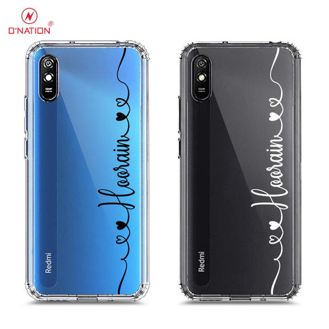 Xiaomi Redmi 9A  Cover - Personalised Name Series - 8 Designs - Clear Phone Case - Soft Silicon Borders