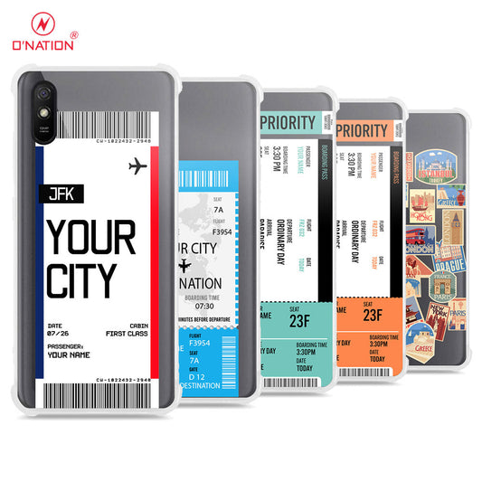 Xiaomi Redmi 9i Cover - Personalised Boarding Pass Ticket Series - 5 Designs - Clear Phone Case - Soft Silicon Borders